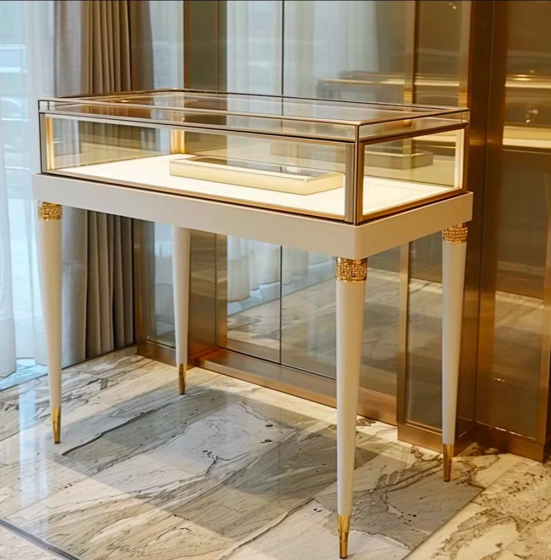 High-end Marble Jewelry Store Display Cases Custom Glass Jewelry Display Cases