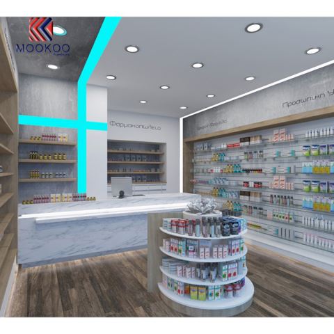 Zamonaviy uslubdagi Farmacia do'konining dizayni